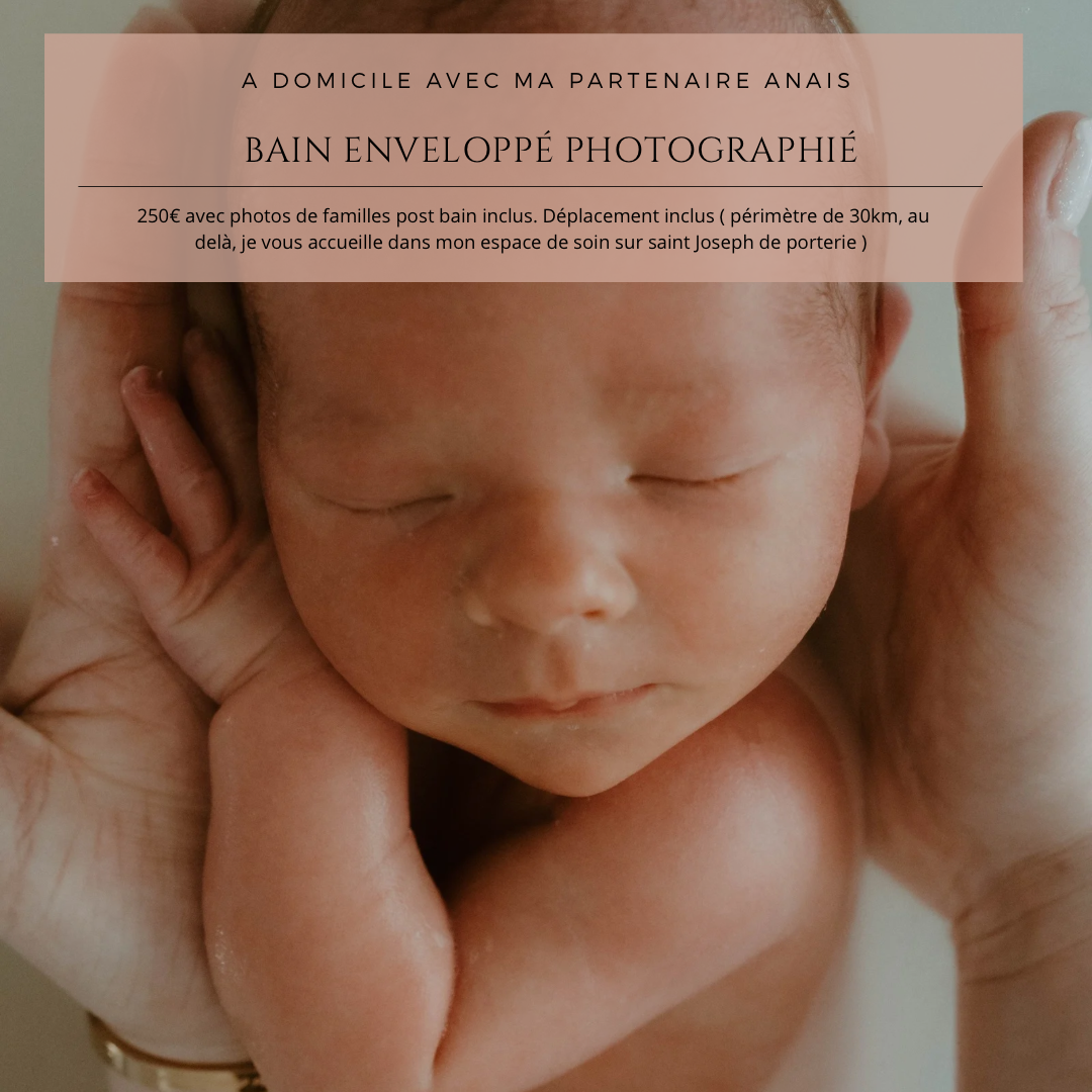 Bain enveloppé photographié avec ma partenaire Anaïs