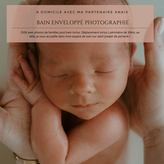 Bain enveloppé photographié avec ma partenaire Anaïs