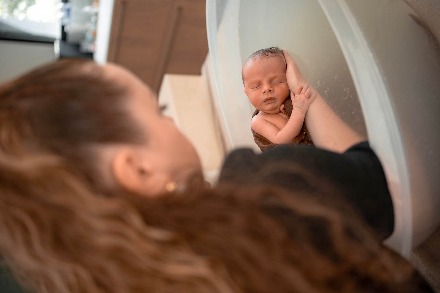 Bain enveloppé bébé